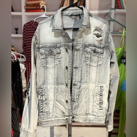 nova industries Jackets & Blazers - From Buckle Men's/women’s Distressed Denim Jacket- sold at Buckle- stretchy